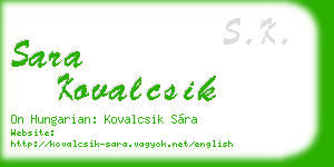 sara kovalcsik business card